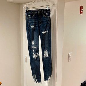 American Eagle Blue Super Hi-Rise Jeggings Size 2